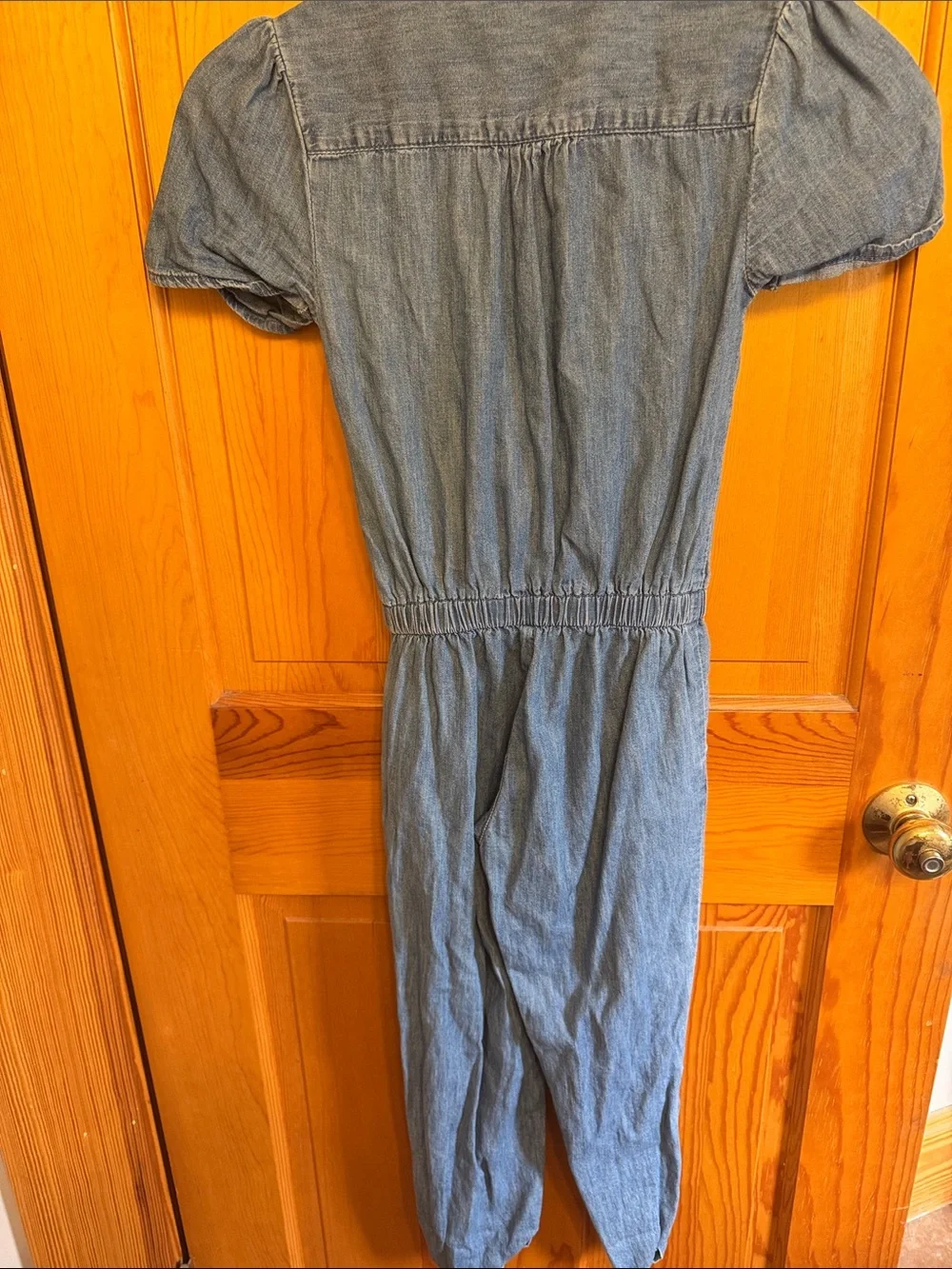 GAP Blue Denim Button-Front Jumpsuit